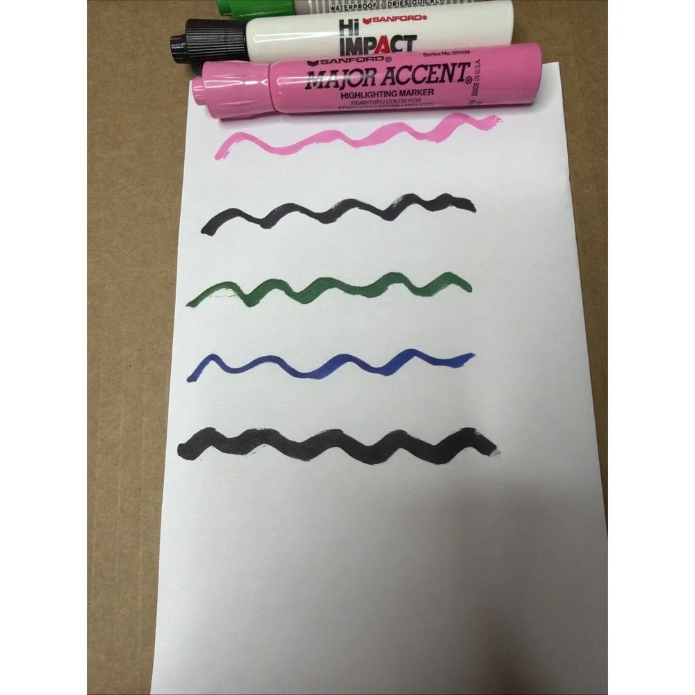 Vtg Permanent Marker Lot Sanford King Hi-Impact Some Smelly & Major Accent